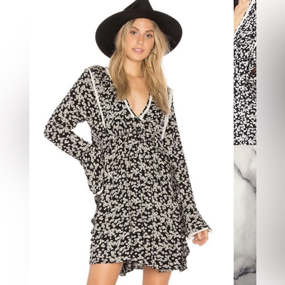 Adorable floral Free People mini dress size small